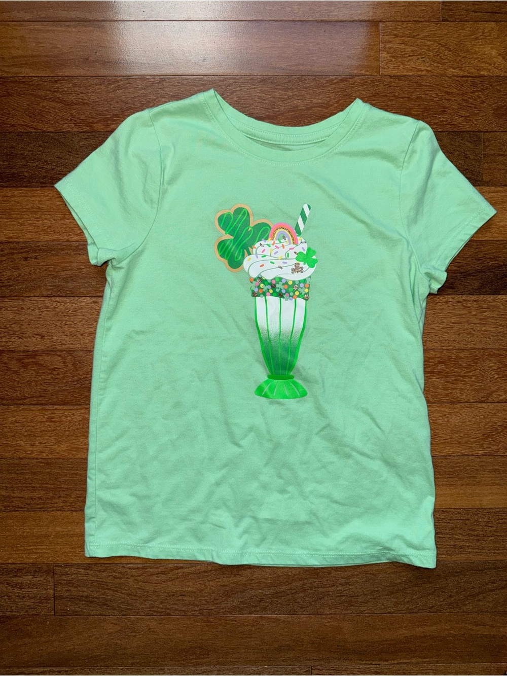 Cat & Jack Mint Graphic Shamrock Milkshake Tee